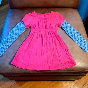 Mini Boden Apple Sleeve Pink Long Sleeve Dress